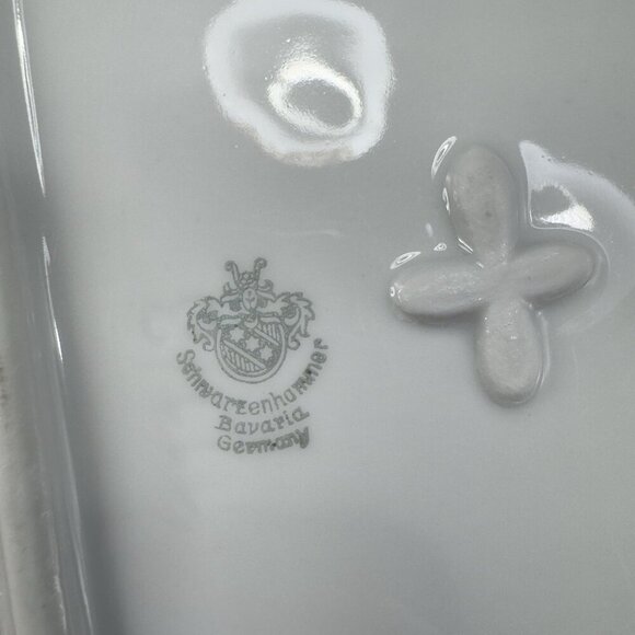 Schwarzenhammer Bavaria Hand Painted Square Reticulated Edge Dish Tray Plate VTG - Picture 4 of 10